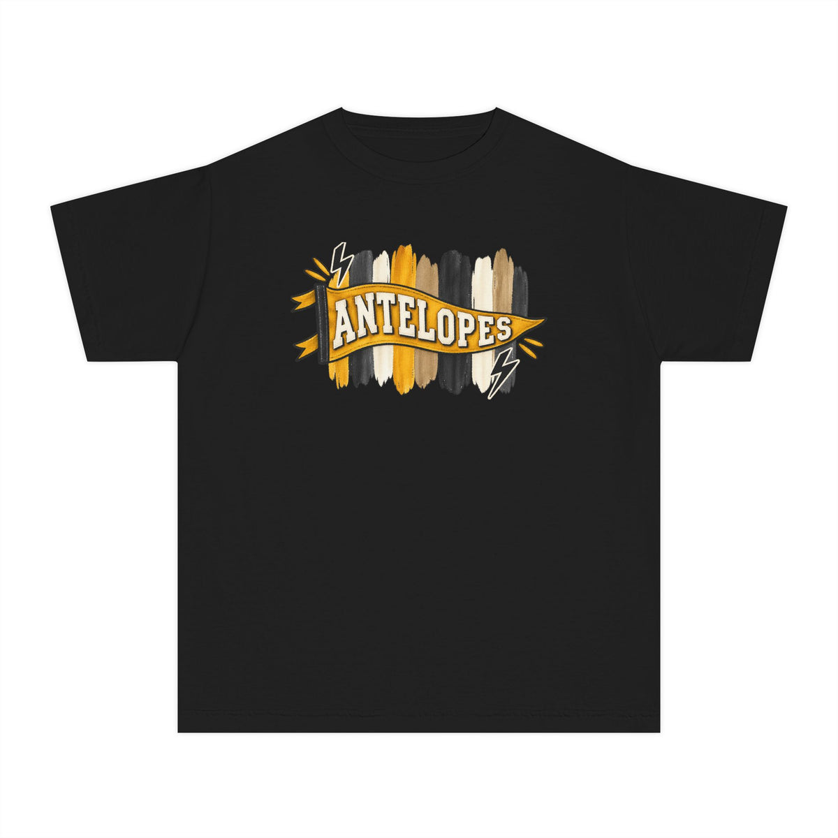 Antelopes Youth Tee — School Spirit Brushstroke Design