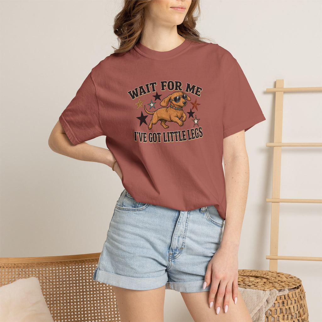 Wait For Me I've Got Little Legs T-Shirt — Cute Dachshund Retro Graphic Tee