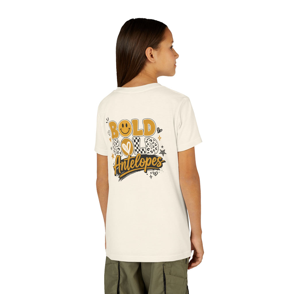 Youth Tee — Bold Gold Antelopes Cheer Shirt