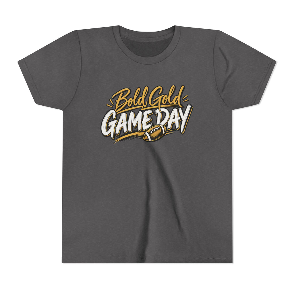 Youth Tee - "Bold Gold Gameday" Football Graphic