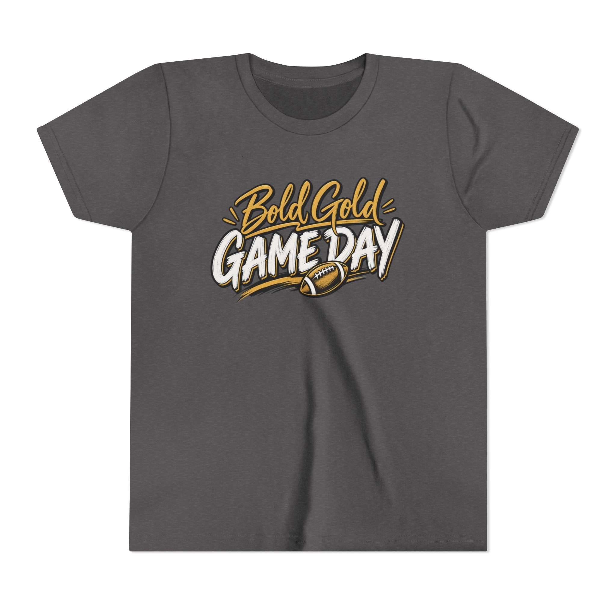 Youth Tee - "Bold Gold Gameday" Football Graphic