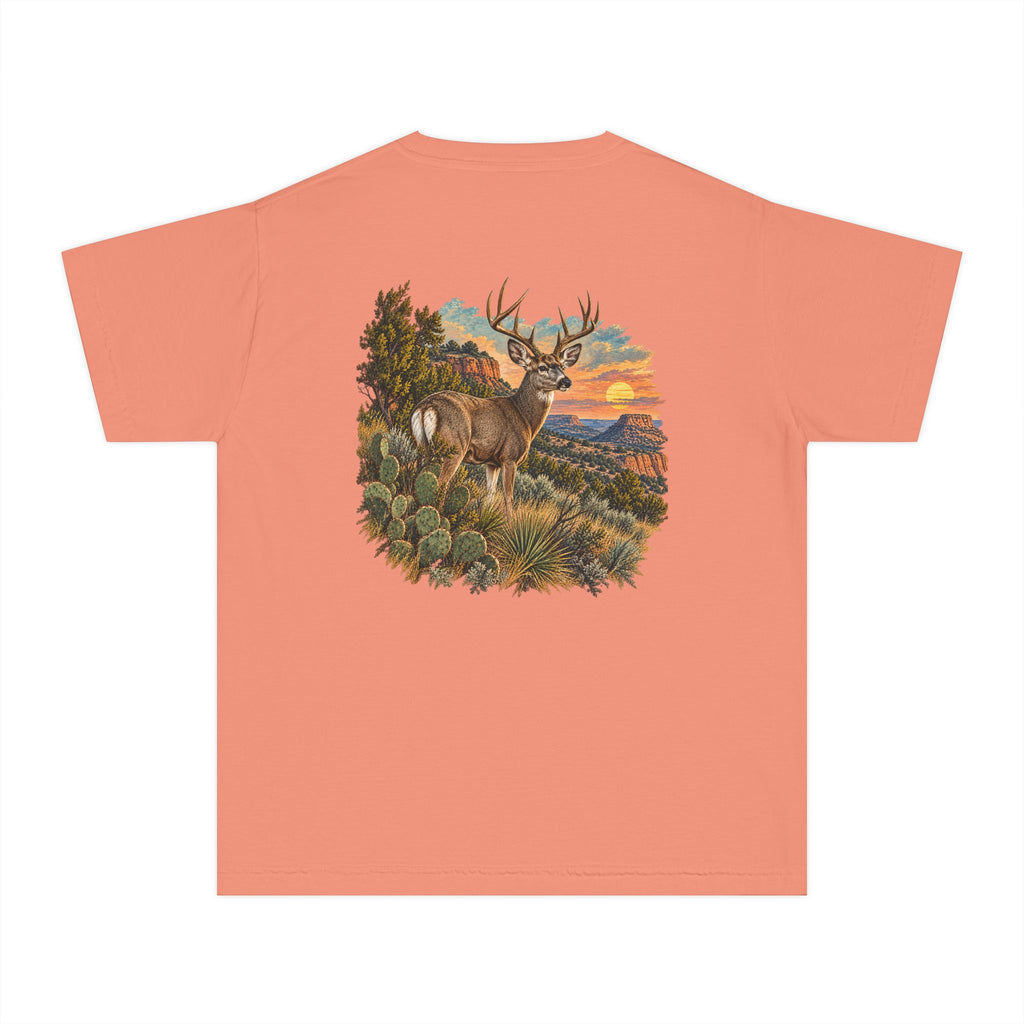 Youth Tee — Caprock Critters Mule Deer at Sunset