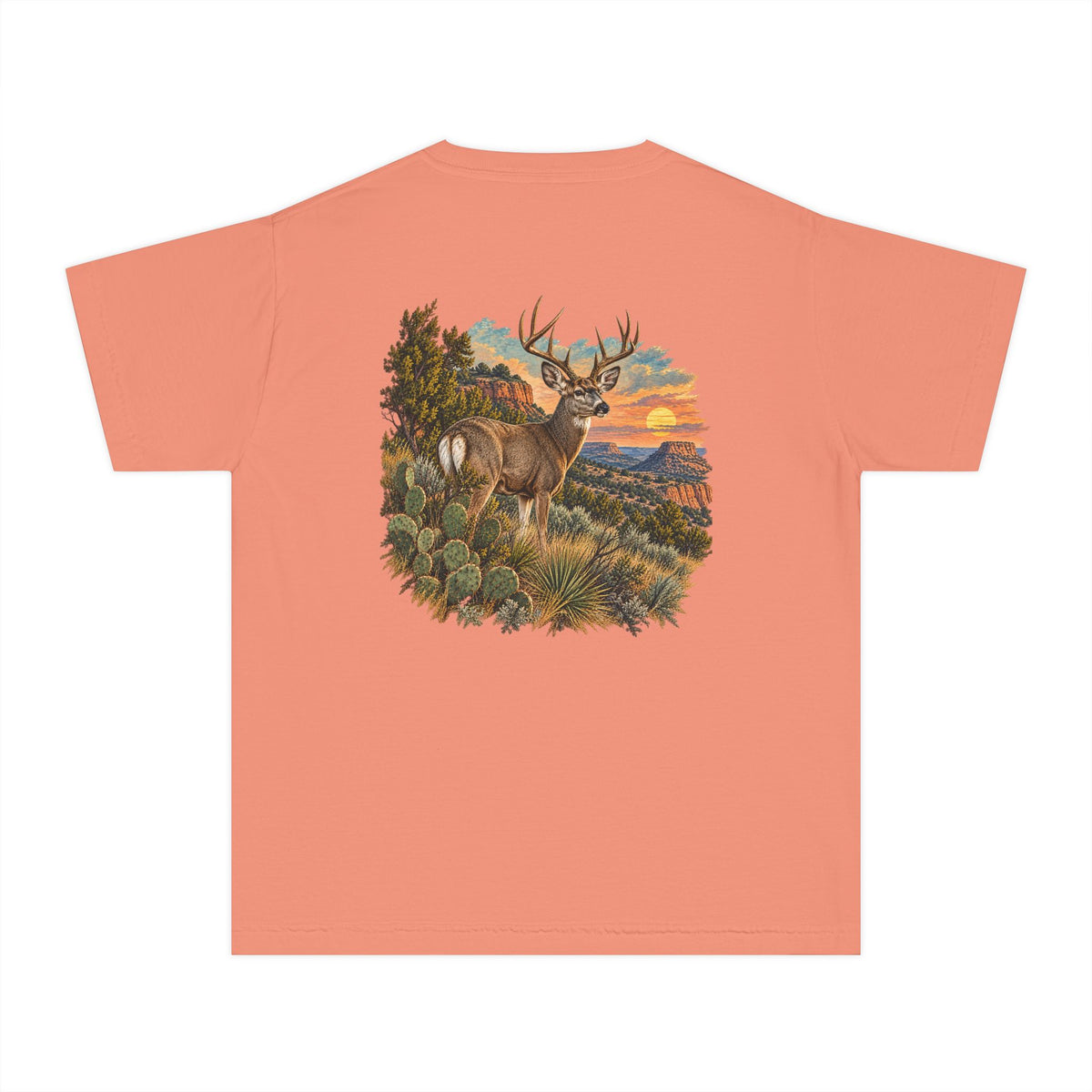 Youth Tee — Caprock Critters Mule Deer at Sunset