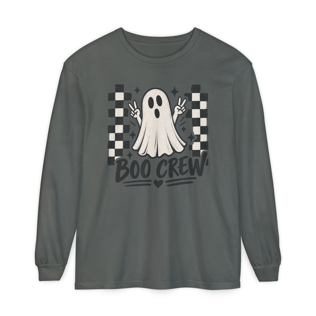 Boo Crew Long Sleeve Tee — Cute Ghost Halloween Shirt