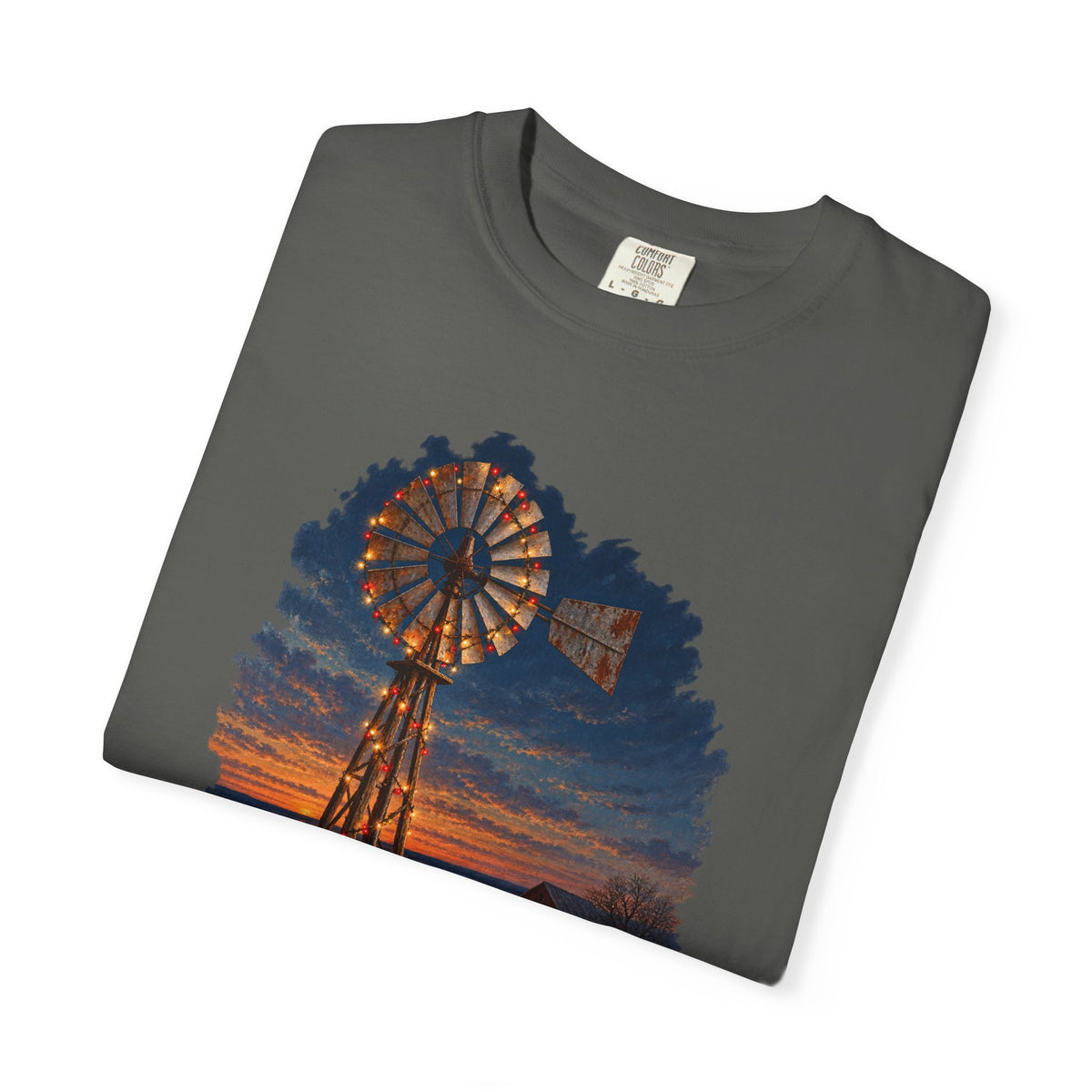 Vintage Windmill Christmas Sunset T-Shirt