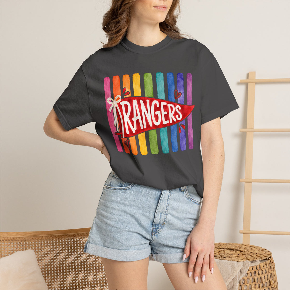 Rangers Rainbow Pennant T-Shirt — Pride School Spirit Tee
