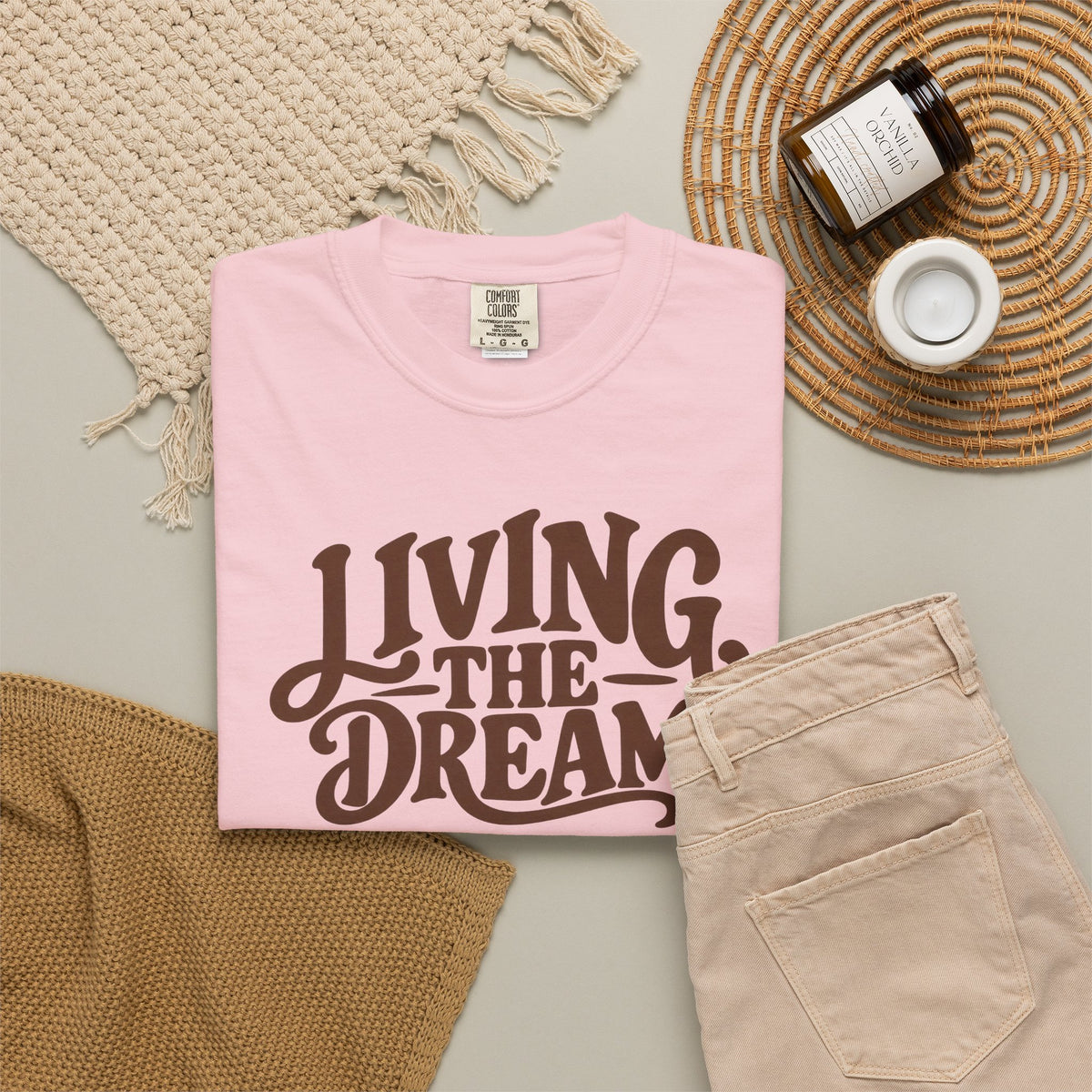 Living The Dream T-Shirt — Vintage Script Graphic Tee