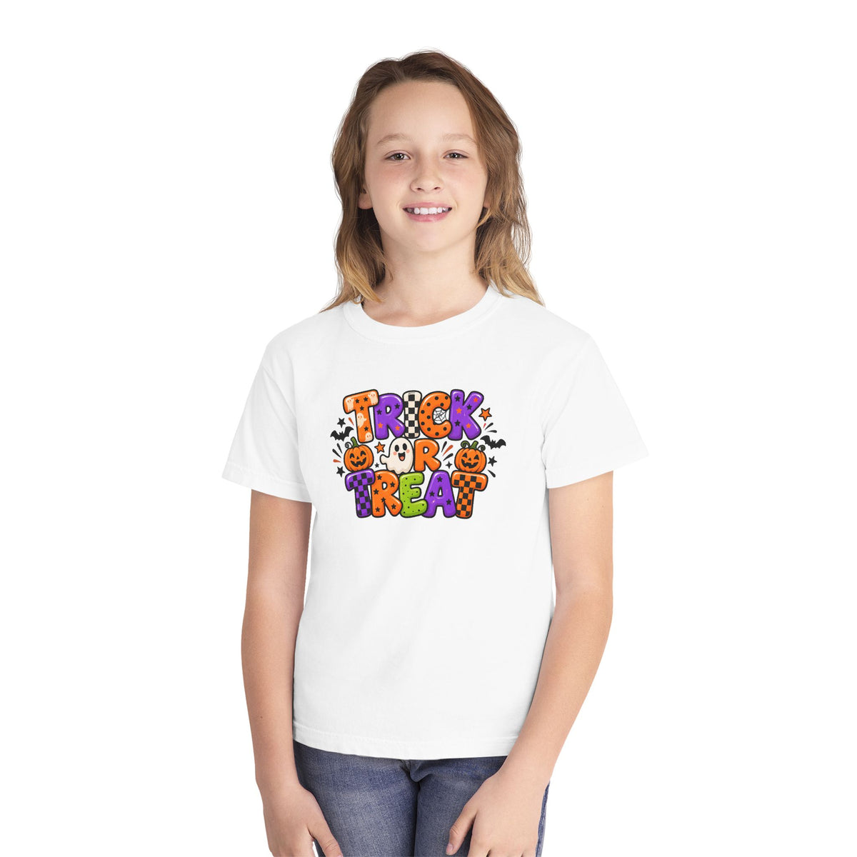 Youth Tee - 'Trick or Treat' Halloween Pumpkin Graphic
