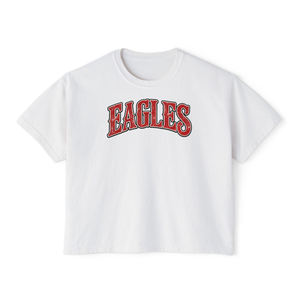 Eagles Graphic Boxy Tee — Women's Cropped Crewneck Shirt