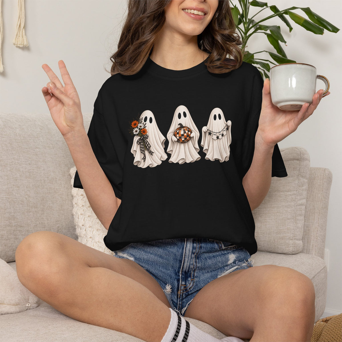 Ghost Trio Halloween T-Shirt — Cute Spooky Costume Candy Design