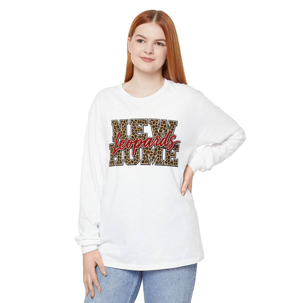 Long Sleeve T-Shirt — 'NEW LeOARDS' Leopard Print School Spirit Tee