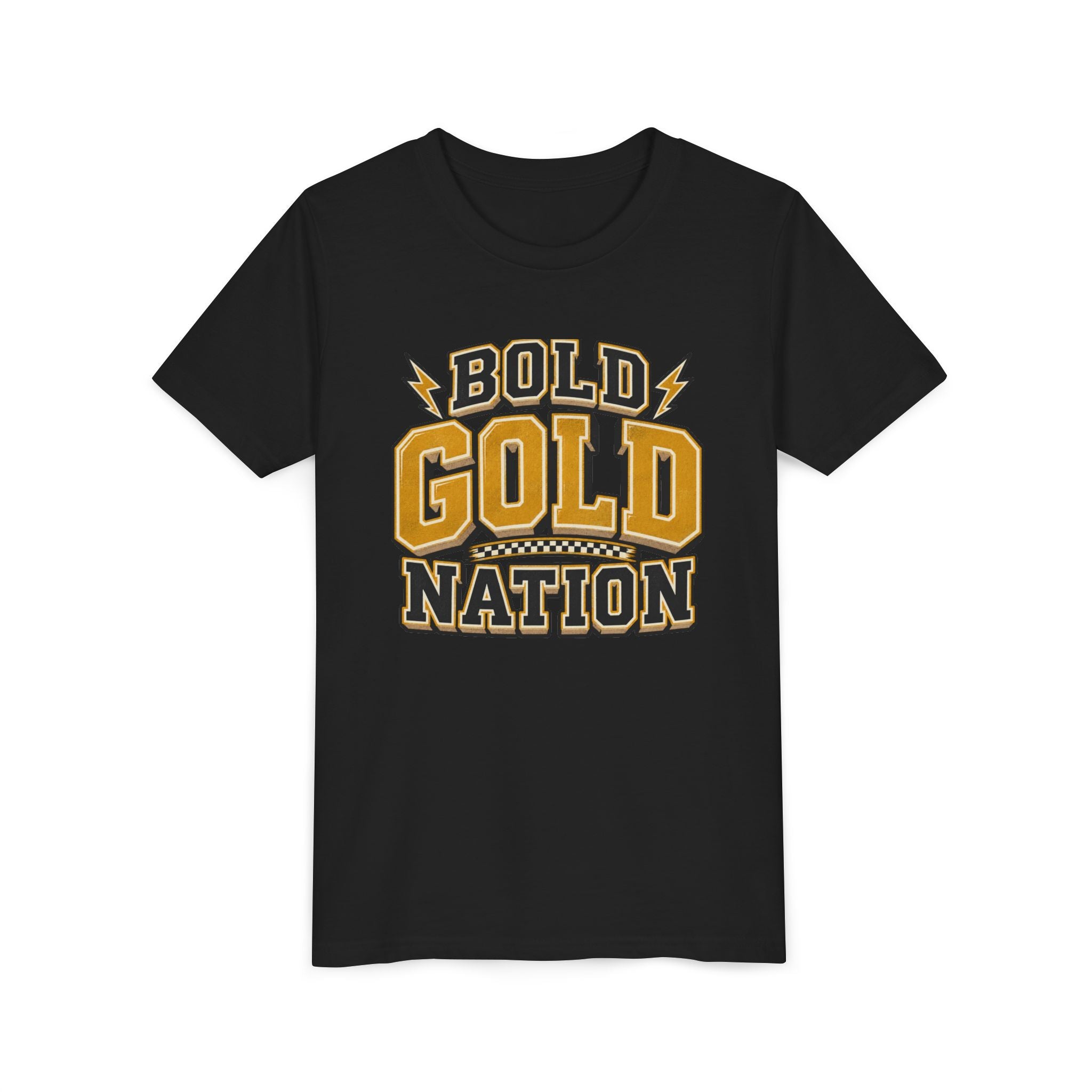 Youth Tee — Bold Gold Nation Graphic Kids Shirt