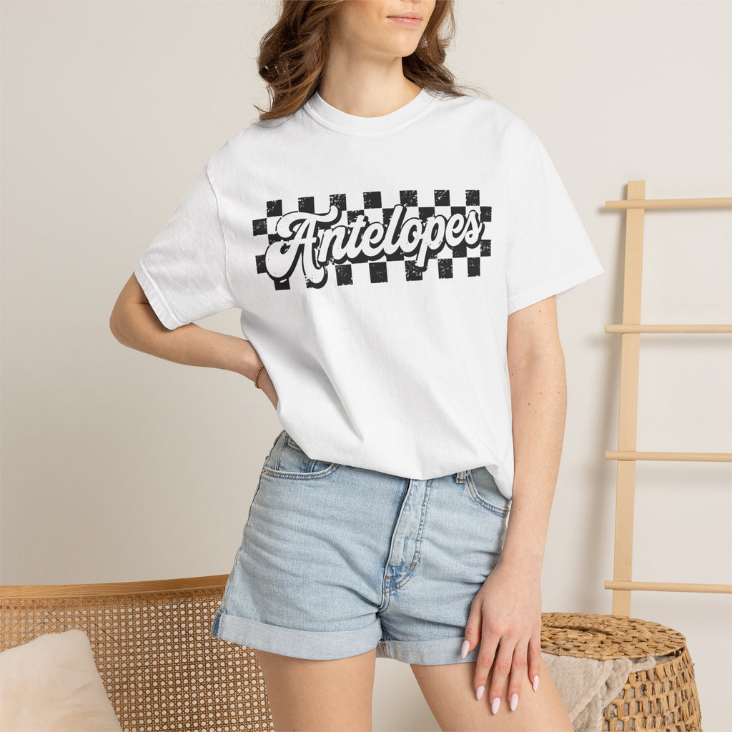 Antelopes Checkerboard Graphic T-Shirt