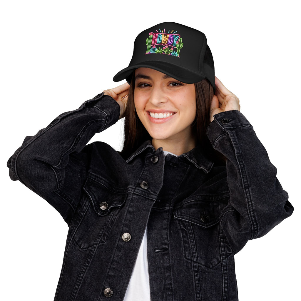 Howdy Neon Cactus Trucker Hat