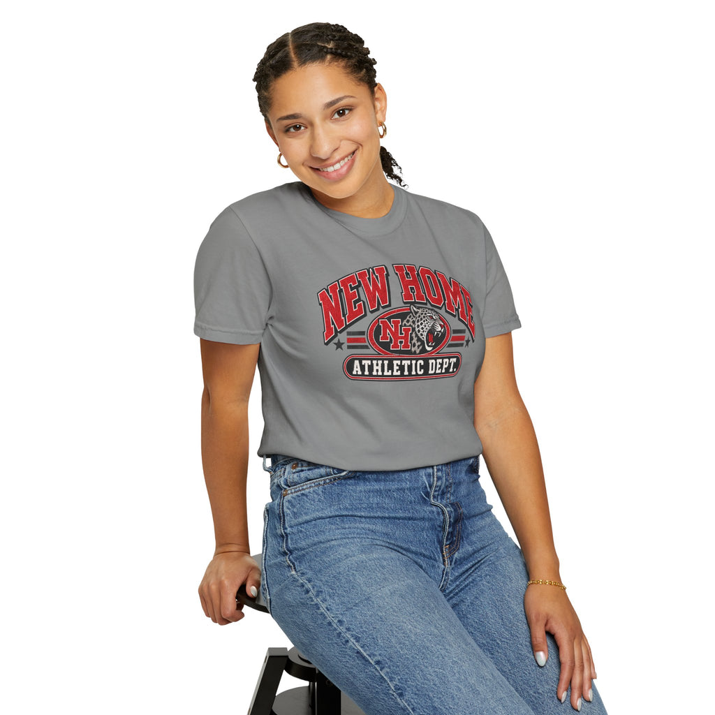 New Home Athletic Dept. T-Shirt — Vintage College Graphic Tee