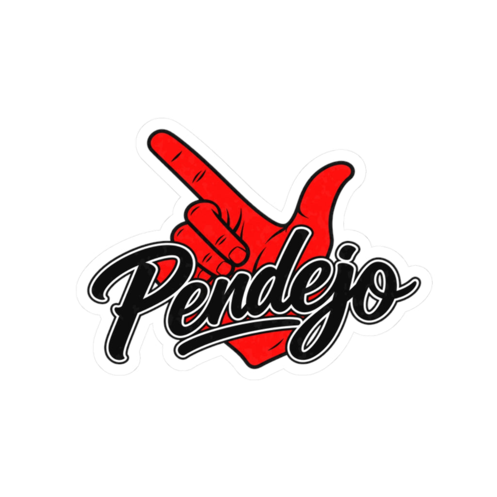 Pendejo Shaka Kiss-Cut Sticker — Bold Red Hand Graphic for Laptops, Water Bottles & Skateboards