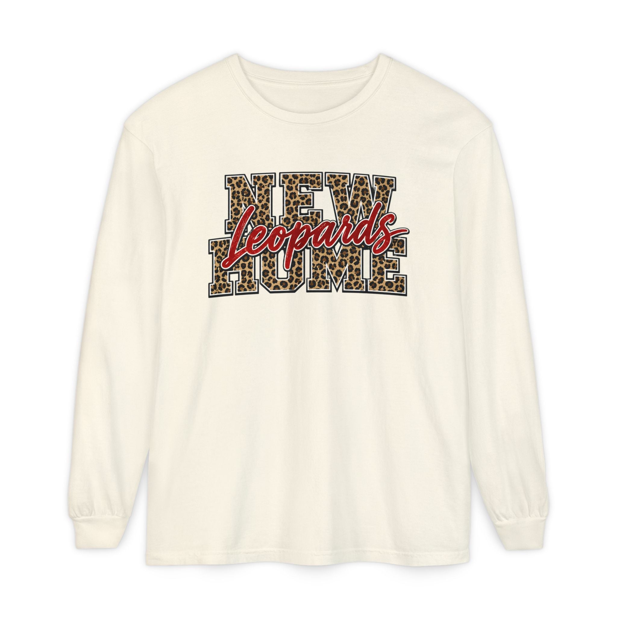 Long Sleeve T-Shirt — 'NEW LeOARDS' Leopard Print School Spirit Tee