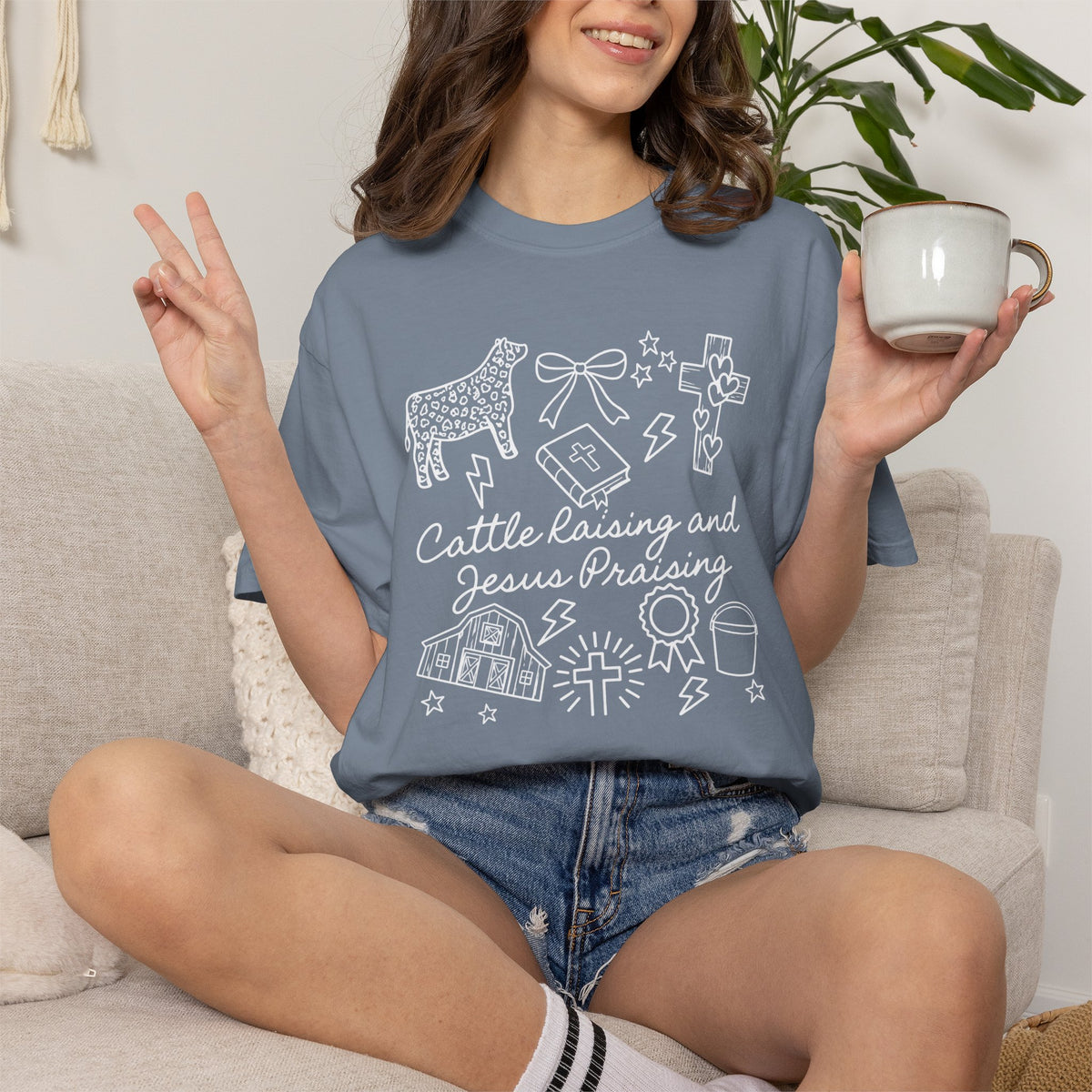 Cattle Raising and Jesus Praising T-Shirt
