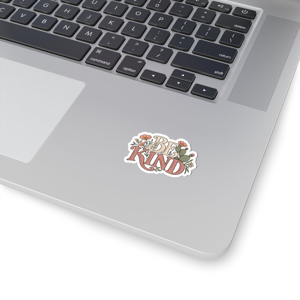 Be Kind Floral Sticker — Kiss-Cut Vinyl Laptop Decal