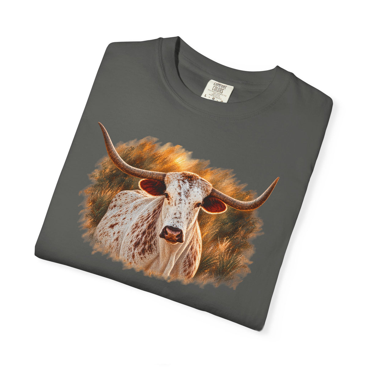 Longhorn Painting T-Shirt — Rustic Texas Cattle Graphic Tee