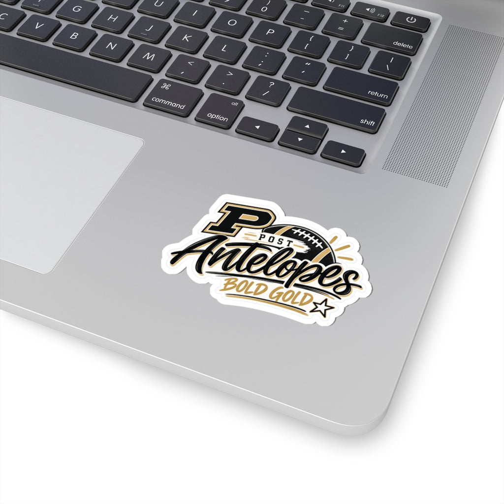 Post Antelopes Kiss-Cut Sticker — Bold Gold Football Logo