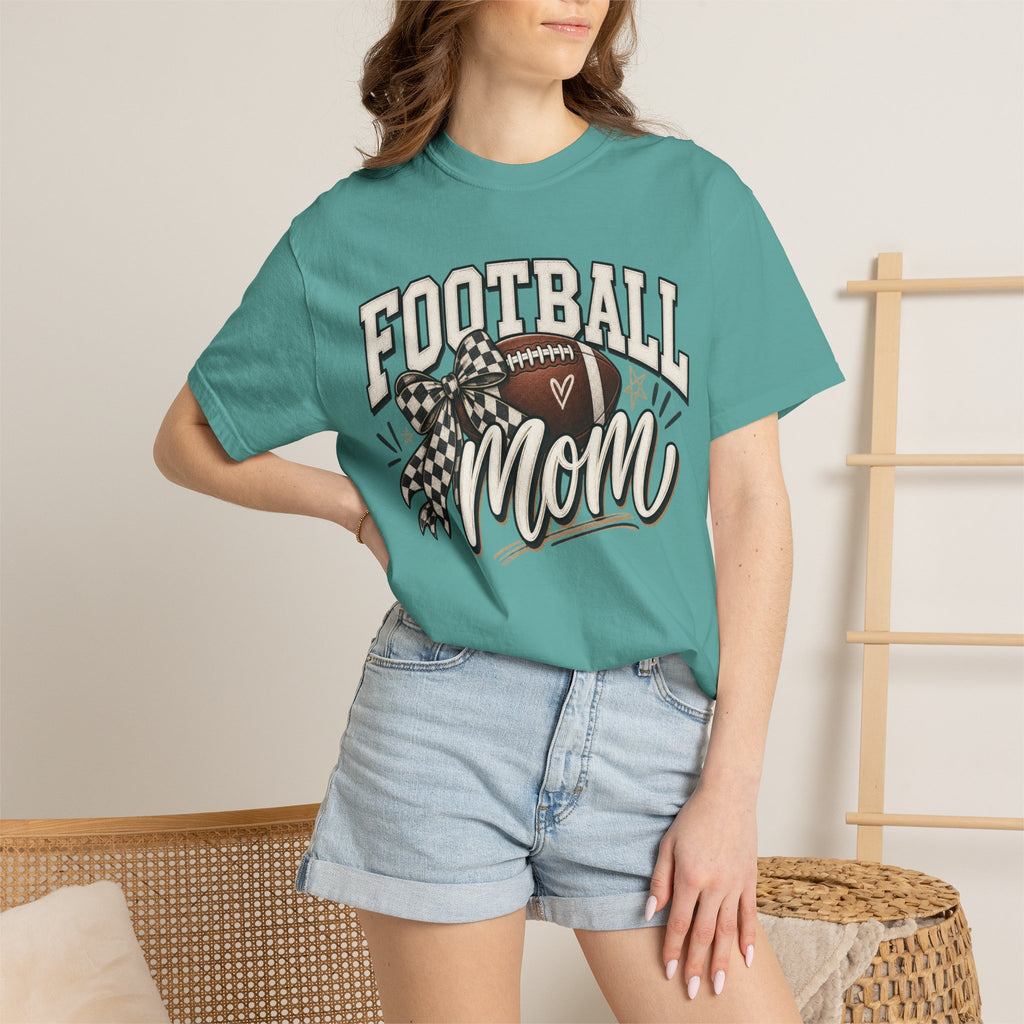 Football Mom T-Shirt — Vintage Garment-Dyed Sideline Tee