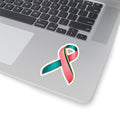 Pink & Teal Awareness Ribbon Sticker — Support Causes Laptop Decal