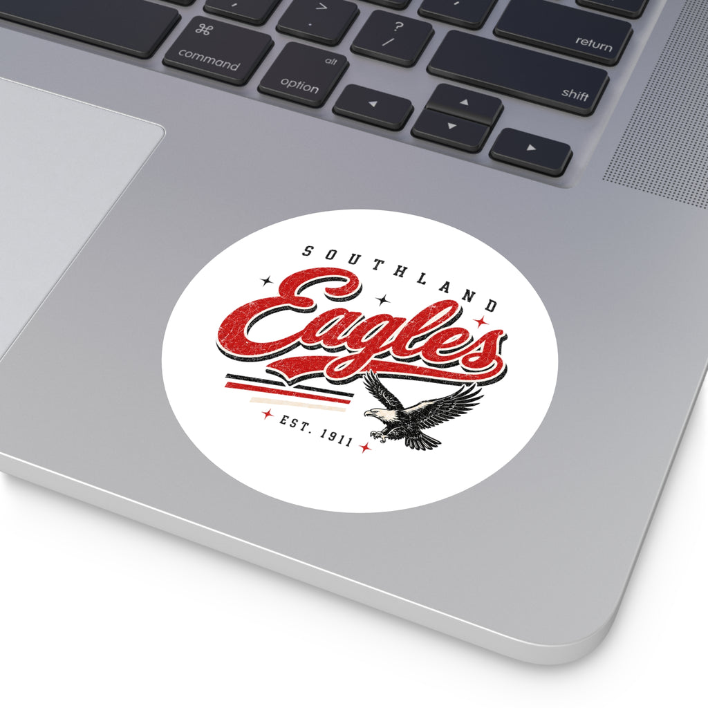 Southland Eagles Round Sticker — Retro School Mascot Vinyl Decal (Indoor/Outdoor)