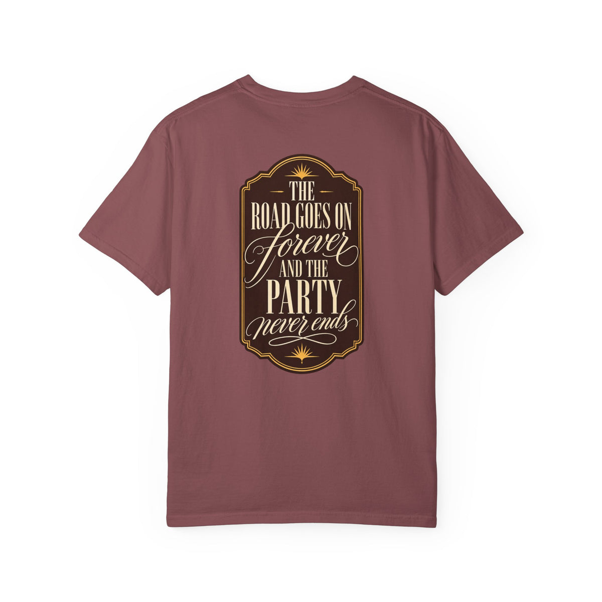 The Road Goes On Forever Party Never Ends Graphic T-Shirt