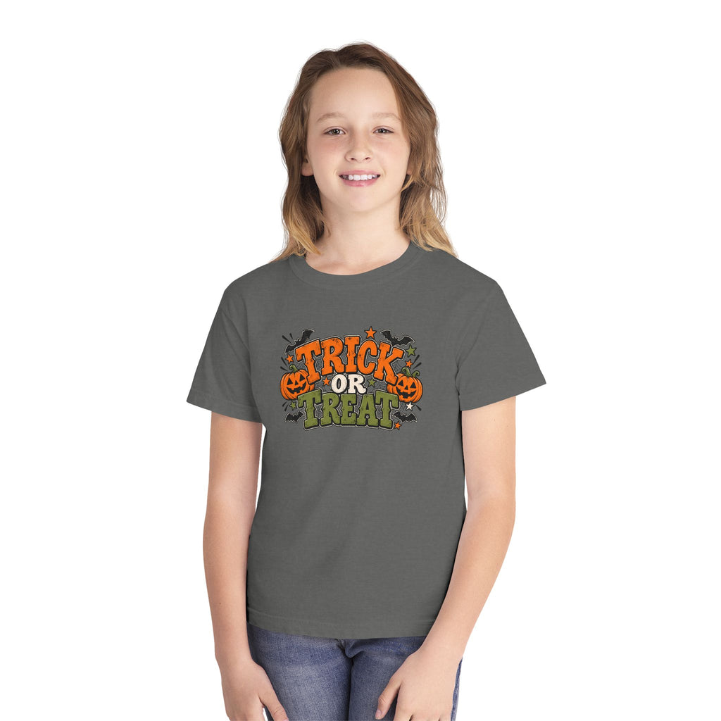 Youth Halloween T-Shirt - "Trick or Treat" Pumpkin Graphic