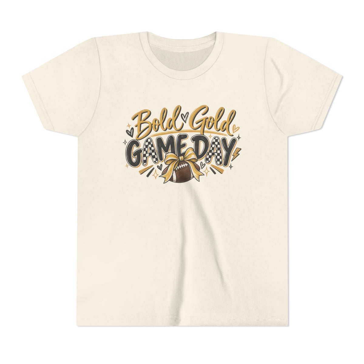 Youth Tee - "Bold & Gold Gameday" Football Kids Shirt