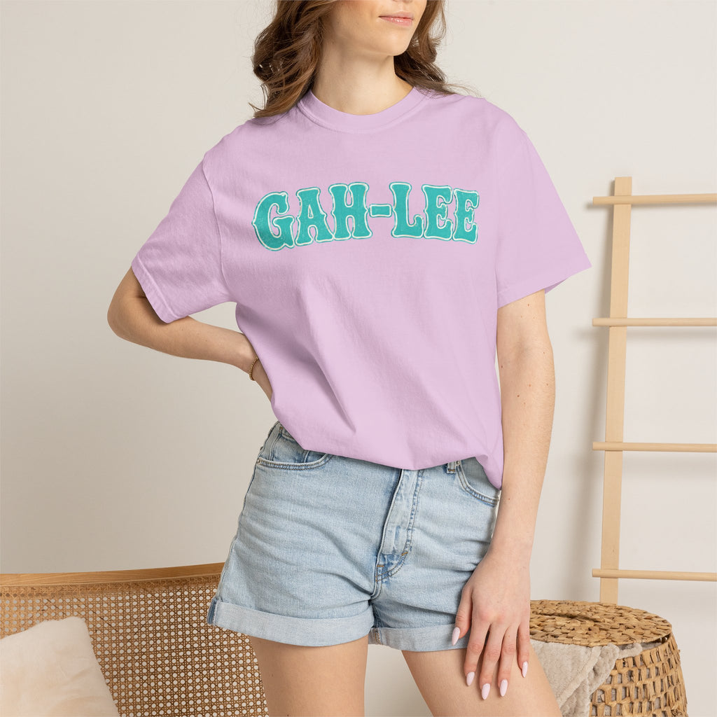 GAH-LEE Graphic T-Shirt — Funny Text Tee, Retro Collegiate Style