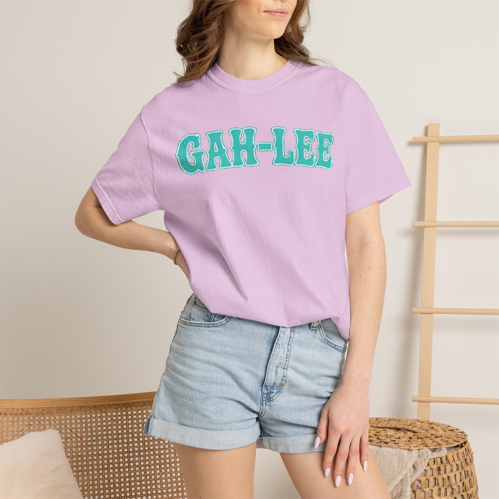 GAH-LEE Graphic T-Shirt — Funny Text Tee, Retro Collegiate Style