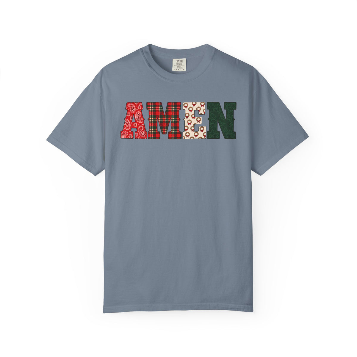 AMEN Western Christmas Patchwork T-Shirt