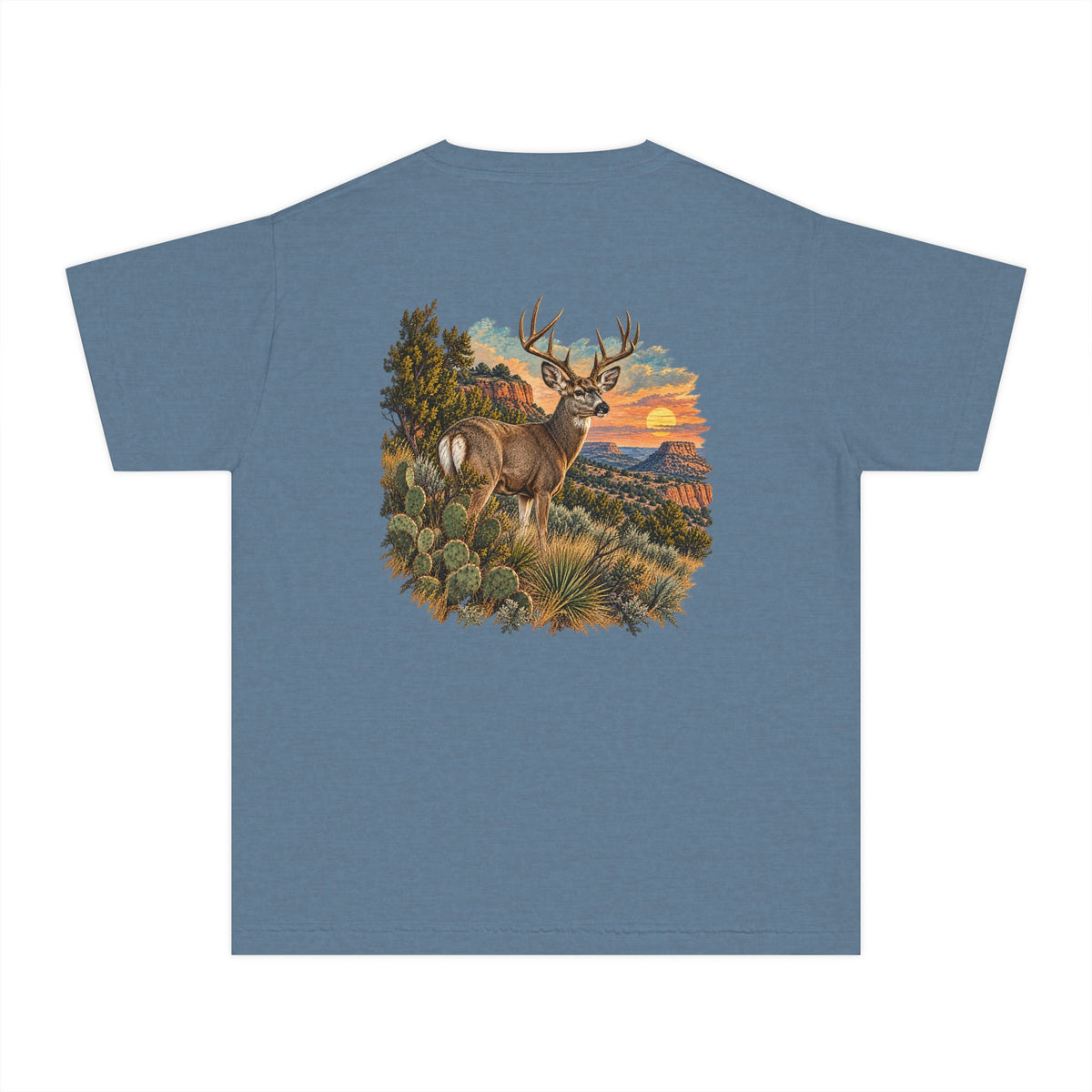Youth Tee — Caprock Critters Mule Deer at Sunset