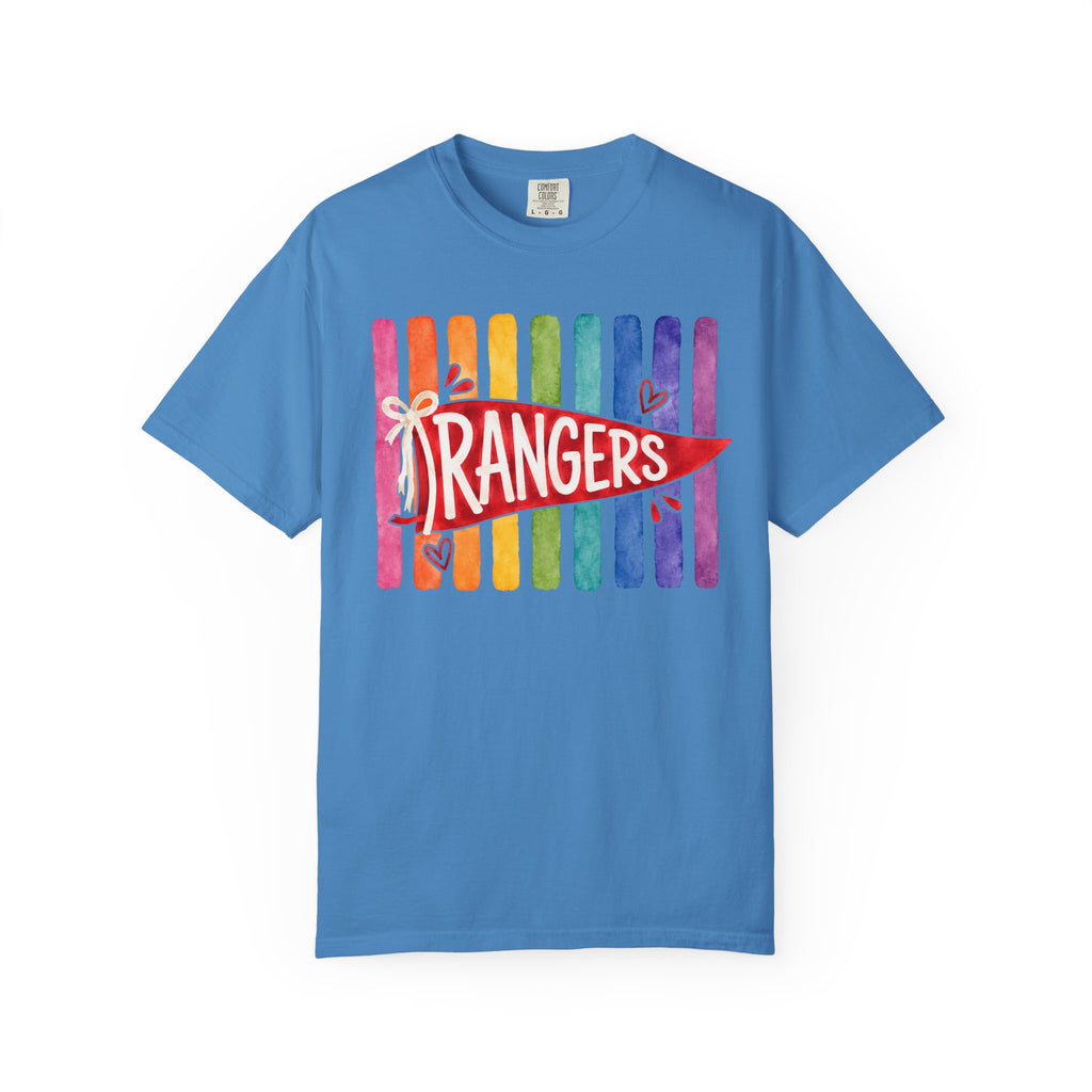 Rangers Rainbow Pennant T-Shirt — Pride School Spirit Tee