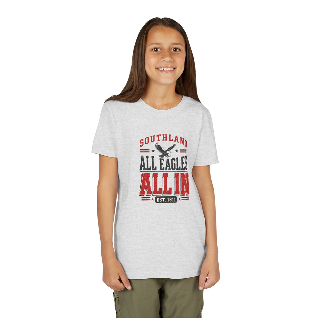 Youth Tee - "Southland All Eagles All In" School Spirit Shirt