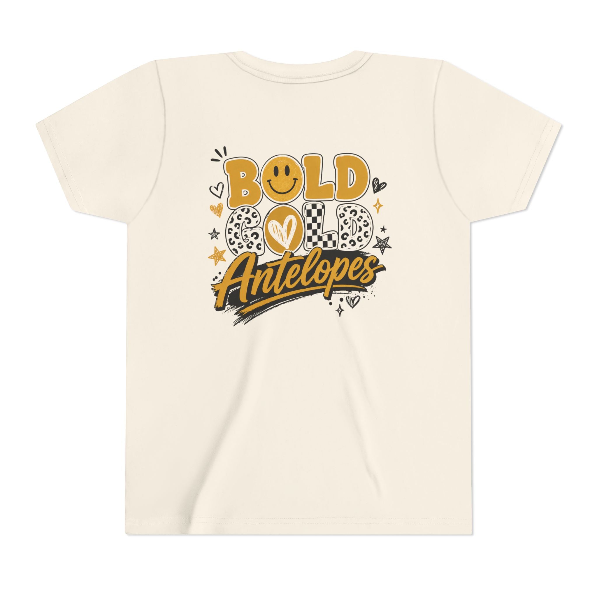 Youth Tee — Bold Gold Antelopes Cheer Shirt