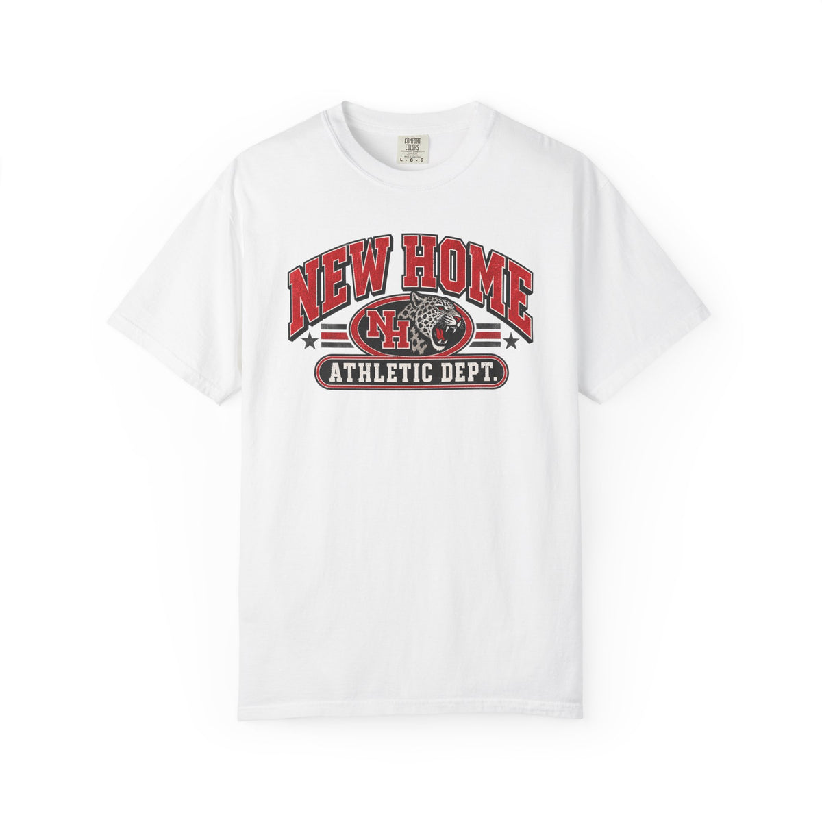 New Home Athletic Dept. T-Shirt — Vintage College Graphic Tee