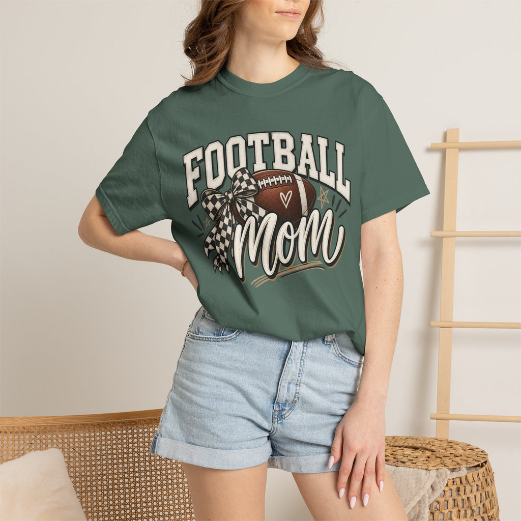 Football Mom T-Shirt — Vintage Garment-Dyed Sideline Tee