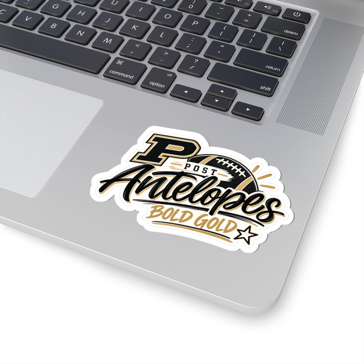 Post Antelopes Kiss-Cut Sticker — Bold Gold Football Logo