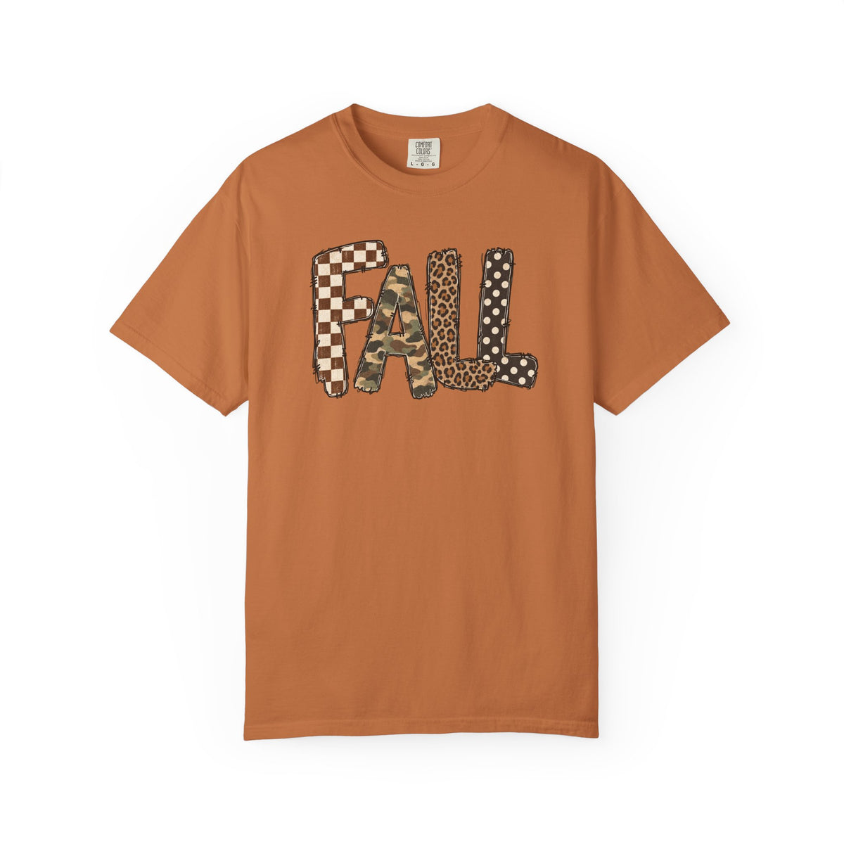 Fall Patchwork Letter T-Shirt