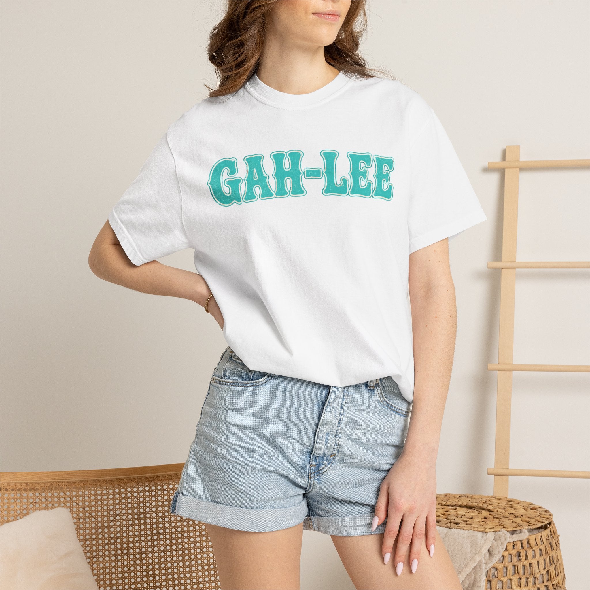 GAH-LEE Graphic T-Shirt — Funny Text Tee, Retro Collegiate Style