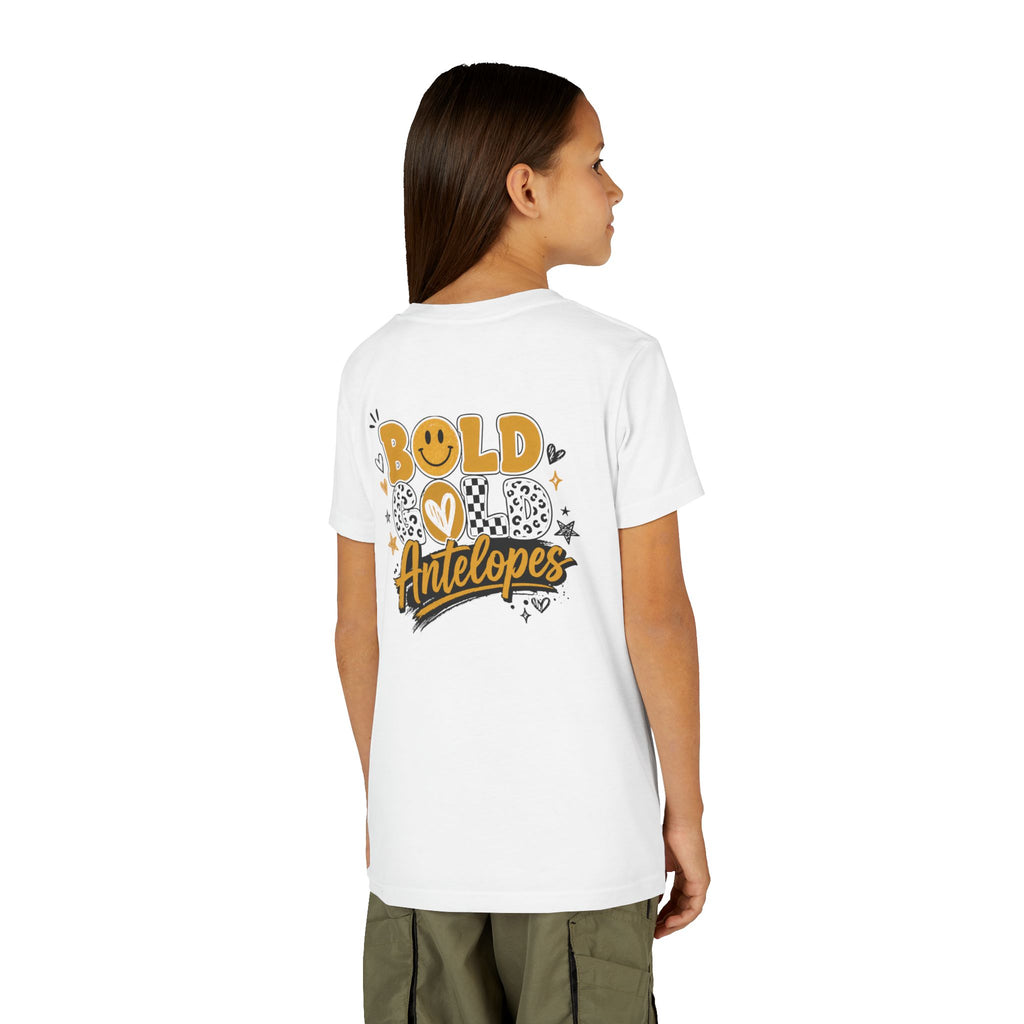 Youth Tee — Bold Gold Antelopes Cheer Shirt