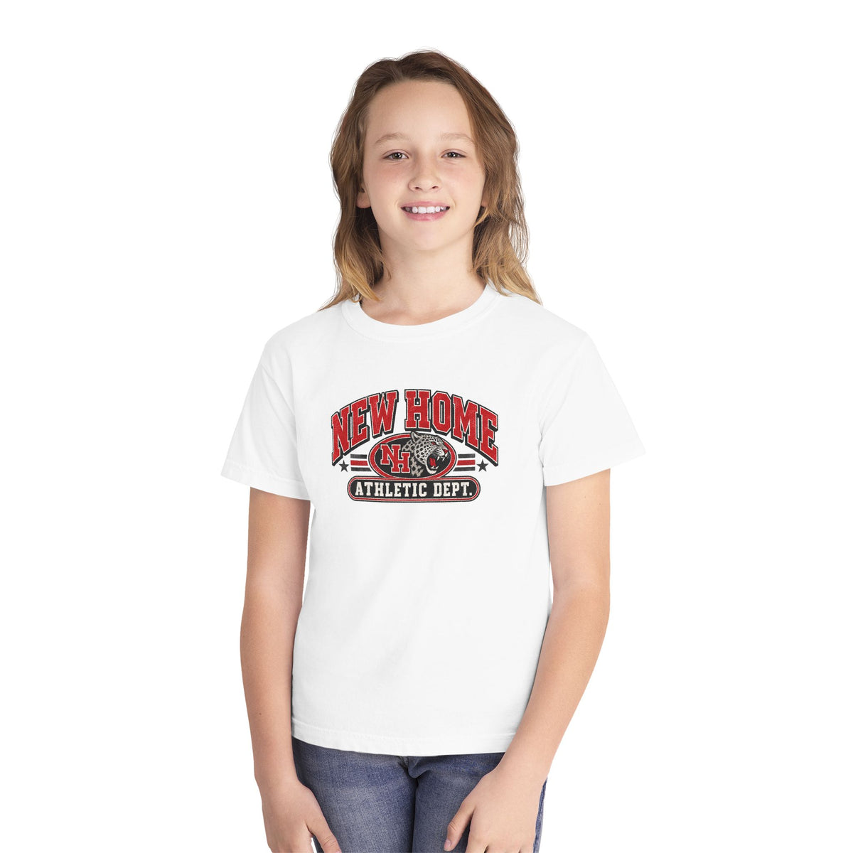 New Home Athletic Dept. Youth Tee — Kids' Welcome Home Graphic Shirt