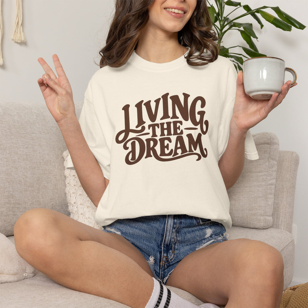 Living The Dream T-Shirt — Vintage Script Graphic Tee