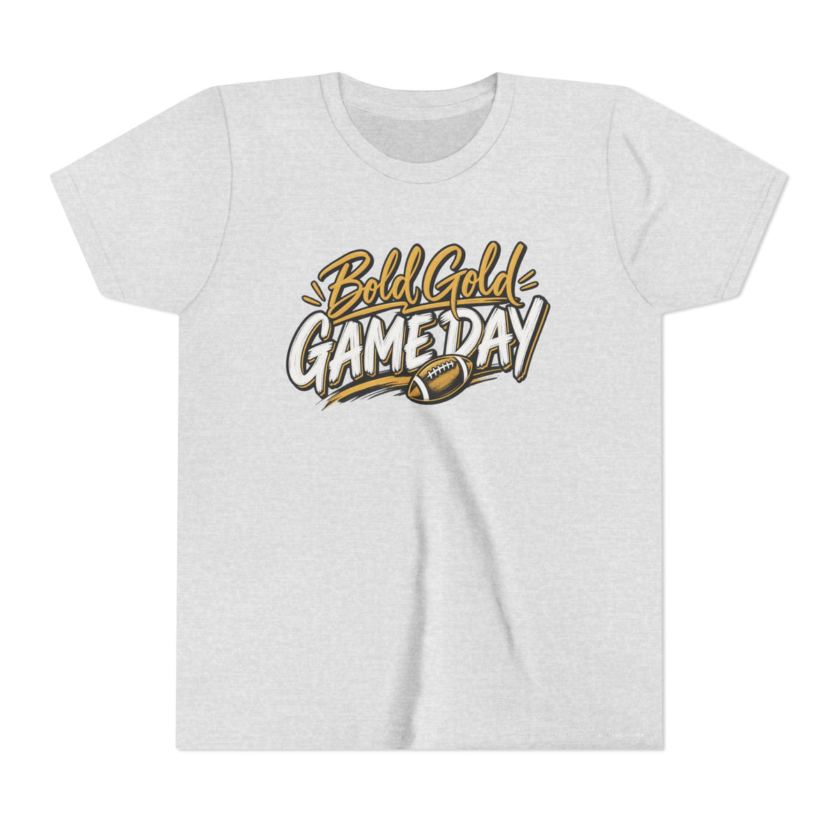 Youth Tee - "Bold Gold Gameday" Football Graphic