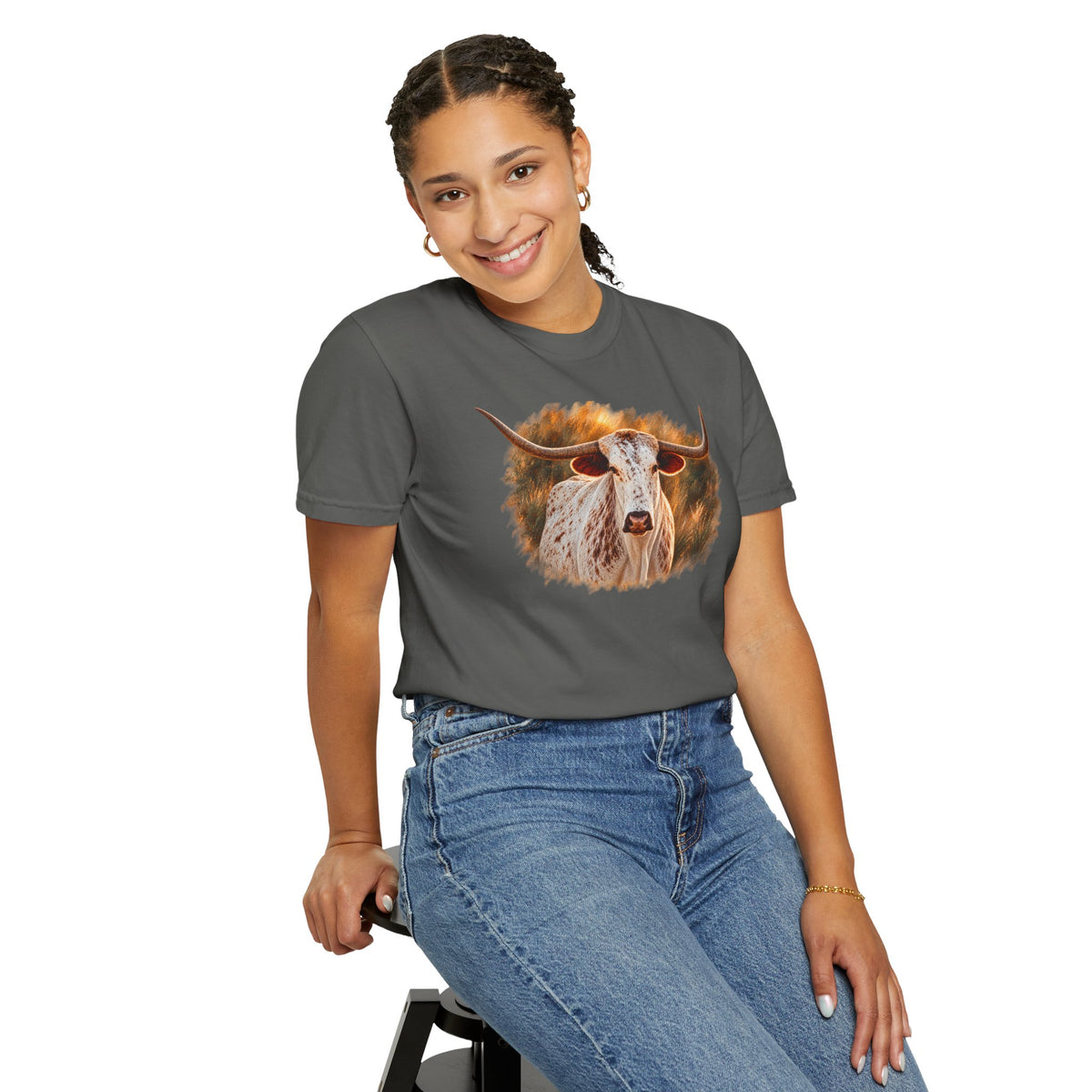 Longhorn Painting T-Shirt — Rustic Texas Cattle Graphic Tee
