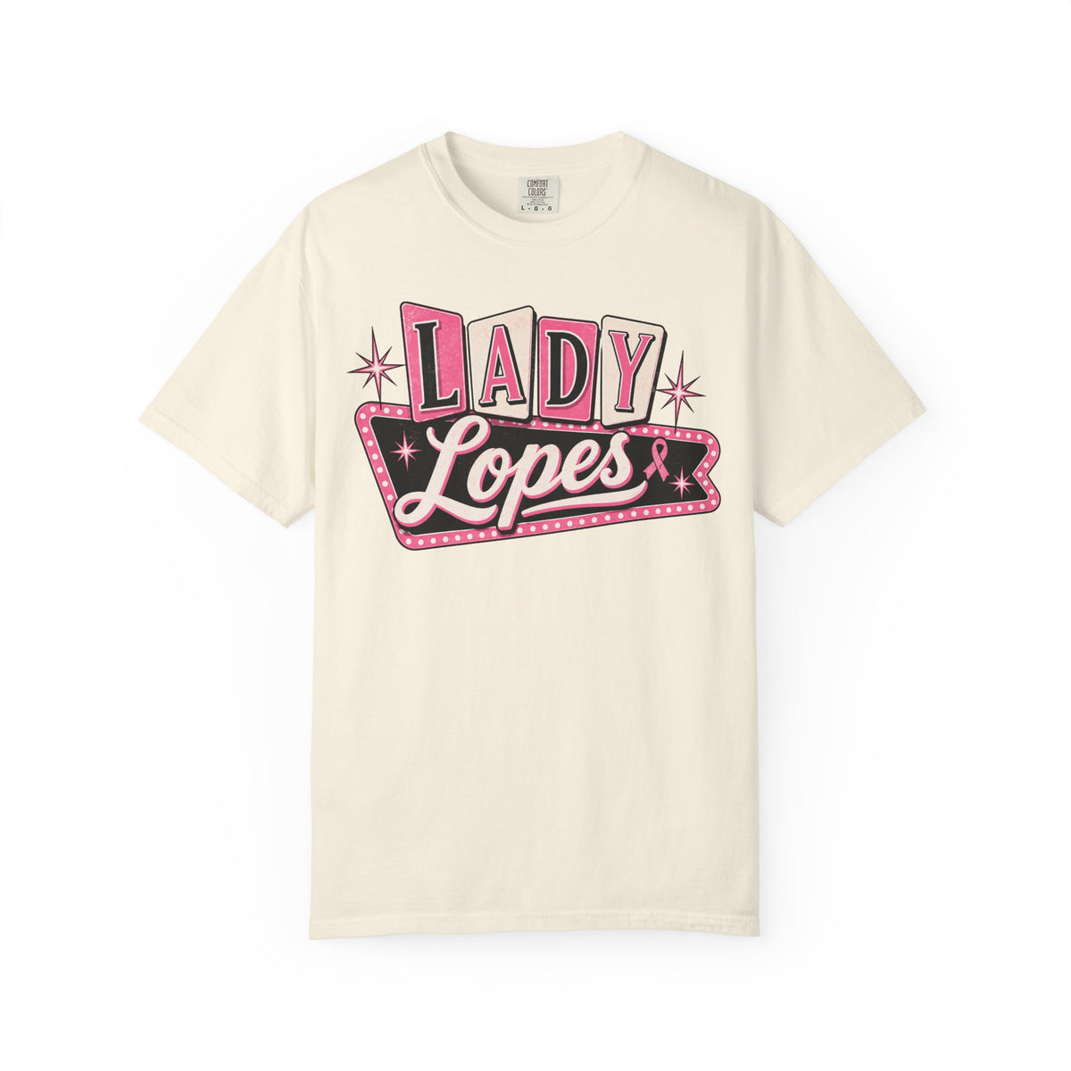 Lady Lopes Pink Retro Logo T-Shirt
