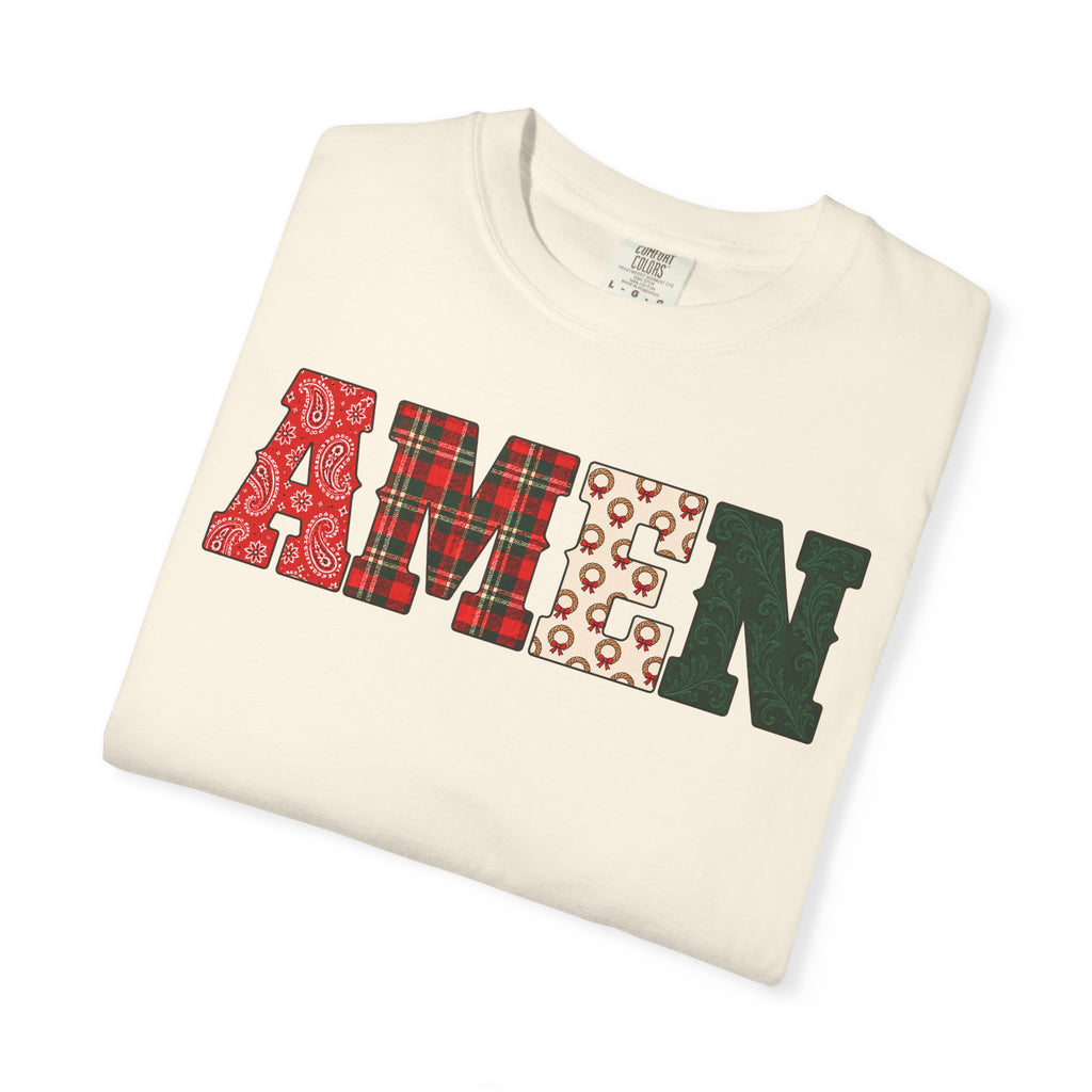 AMEN Western Christmas Patchwork T-Shirt